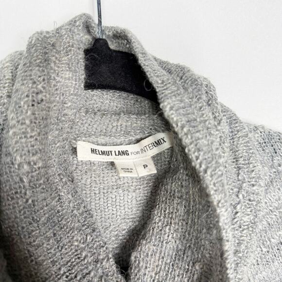 Helmut Lang For Intermix Size P Marled Gray Knit Cowl Neck Sweater Lightweight - Picture 7 of 8